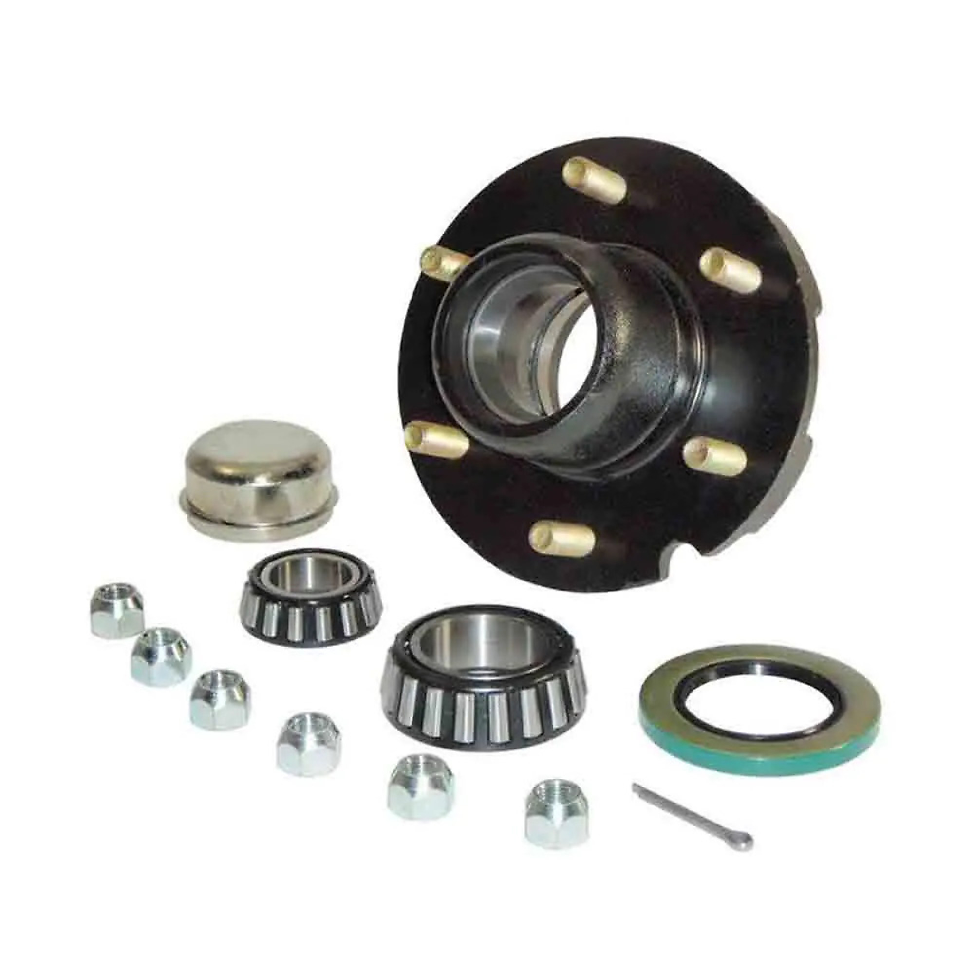 Rigid Hitch, 6-Bolt Idler Hub for 1-3/4 To 1-1/4 Tapered Spindle, 6-Bolt on 5 Inch Circle, For 5200 to 6000 lb Axle, 3K lb Capacity per Hub, Complete Assembly, Model# H-1206-HD-02-A